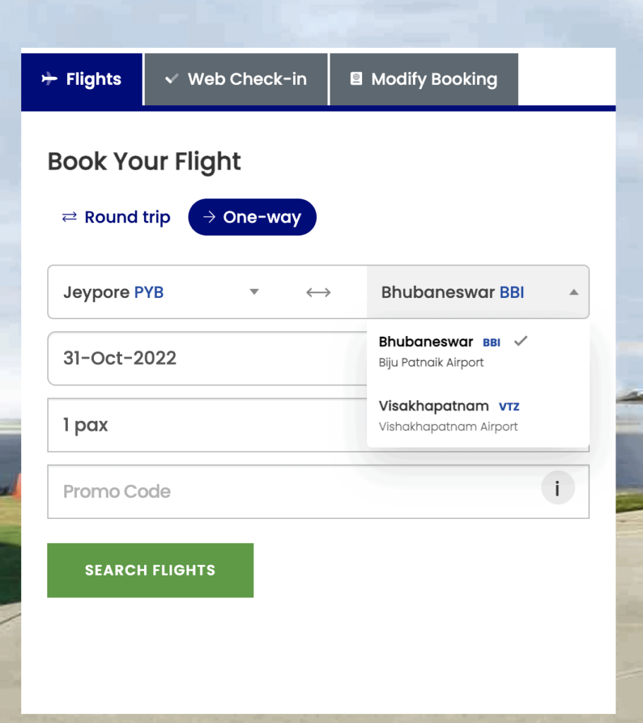 Flight booking indiaoneair